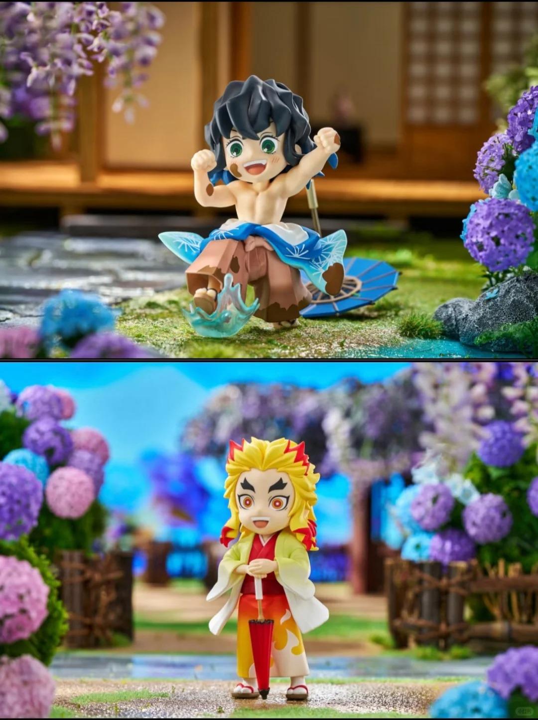 New Anime Figure Demon Slayer Figures Kimetsu No Yaiba Doll Plum Rain Series Blind Box Figurine Warrior Action Figure Model Toys