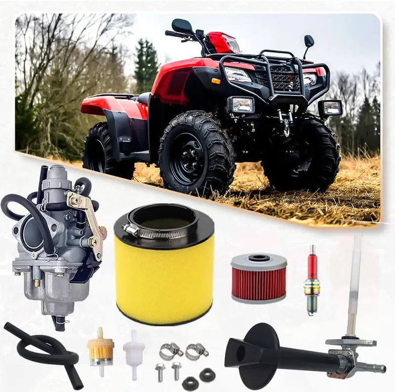 Honda TRX250 Carburetor Kit With Fuel Petcock & Filters - Complete Carb Replacement For Recon 250 ATV 1997-2007