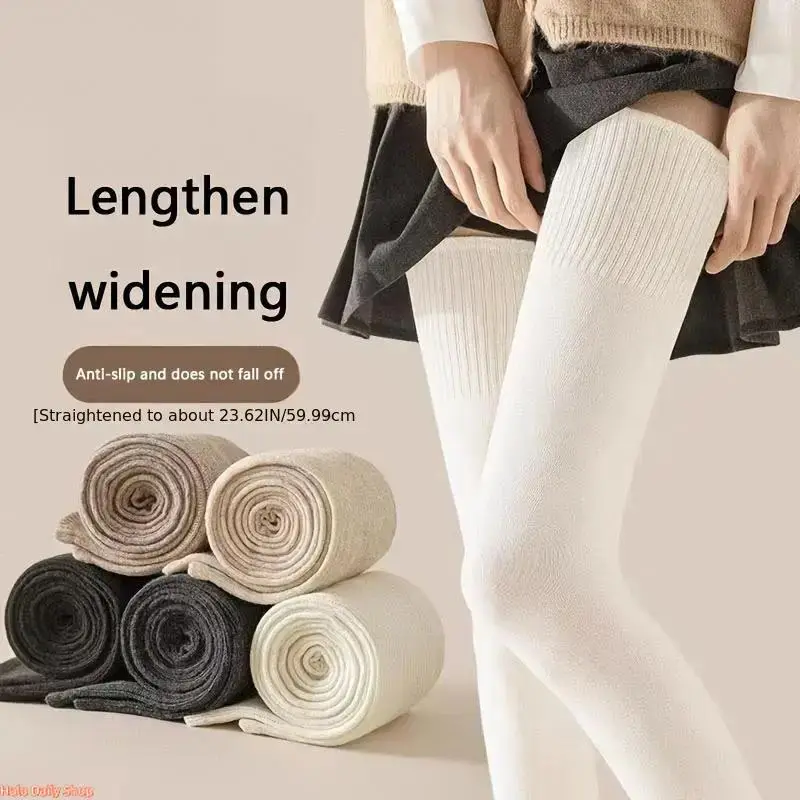 Women's 5-Pair Autumn/Winter Cotton Over-the-Knee Socks - 23.62in Thick, Comfortable, Non-Slip High-Top Thigh-Highs - Essential Cold Season Outdoor Footwear for Warmth & Stability