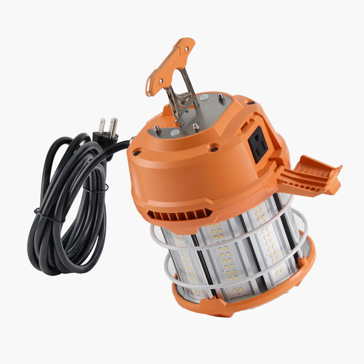 LED Temporary Work Light, 60W, 8200 lm, 5000K Durable & Water-Resistant, Linkable up to 12 Units, Ceiling or Stand Job Site Illumination for Construction Sites, Workshops, Indoor & Outdoor Use