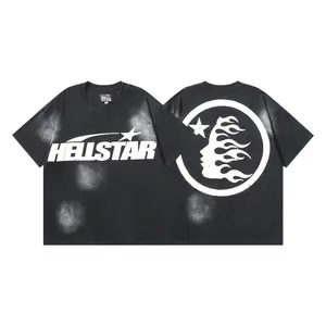 Hellstar Vintage Distressed Graphic Logo T-Shirt – Double-Sided Front Back Print Unisex Black Wash Tee, Premium Soft Cotton Goth Streetwear, Trendy Casual Oversized Outfit, Weekly Flash Deals Special, Holiday Gift for Men, Him, Boyfriend,