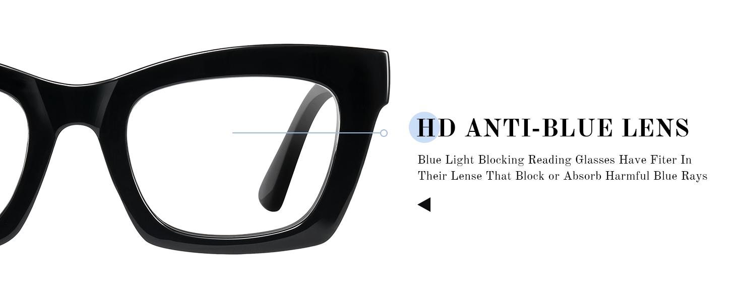 Oprah Reading Glasses for Women-Blue Light Blocking Fashion Readers with Spring Hinge Square Eyeglasses