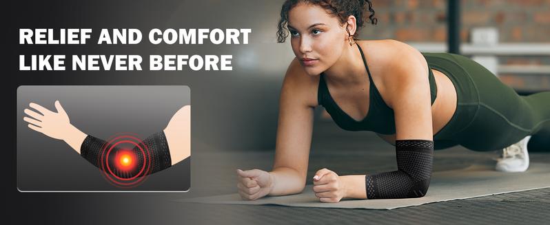 UGEM Elbow Orthopedic Brace Compression Support (Pair) - Elbow Sleeve for Tennis Elbow, Golfer’s Elbow, Bursitis, and Sprains, Arthritis, Tendonitis. Pain Relief