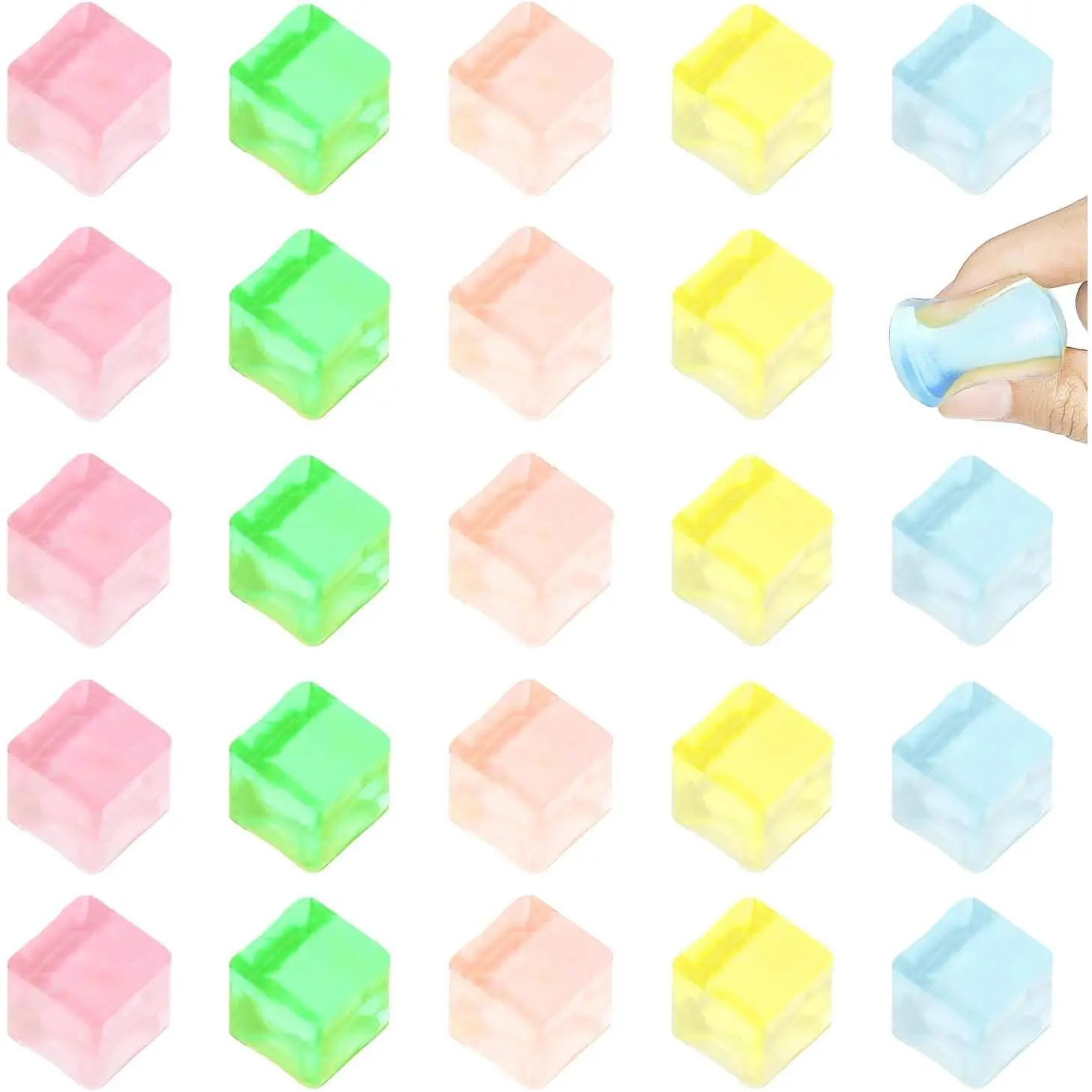24 Pcs Fidget Stress Balls,Ice Squeeze Sensory Toys,Mini Squishy Fidget Toys for Kids & Adults Ages 3+, Squeeze Cubes Ball for Anxiety & Stress Relief, Perfect for Party Favors, Birthdaysfidget toys