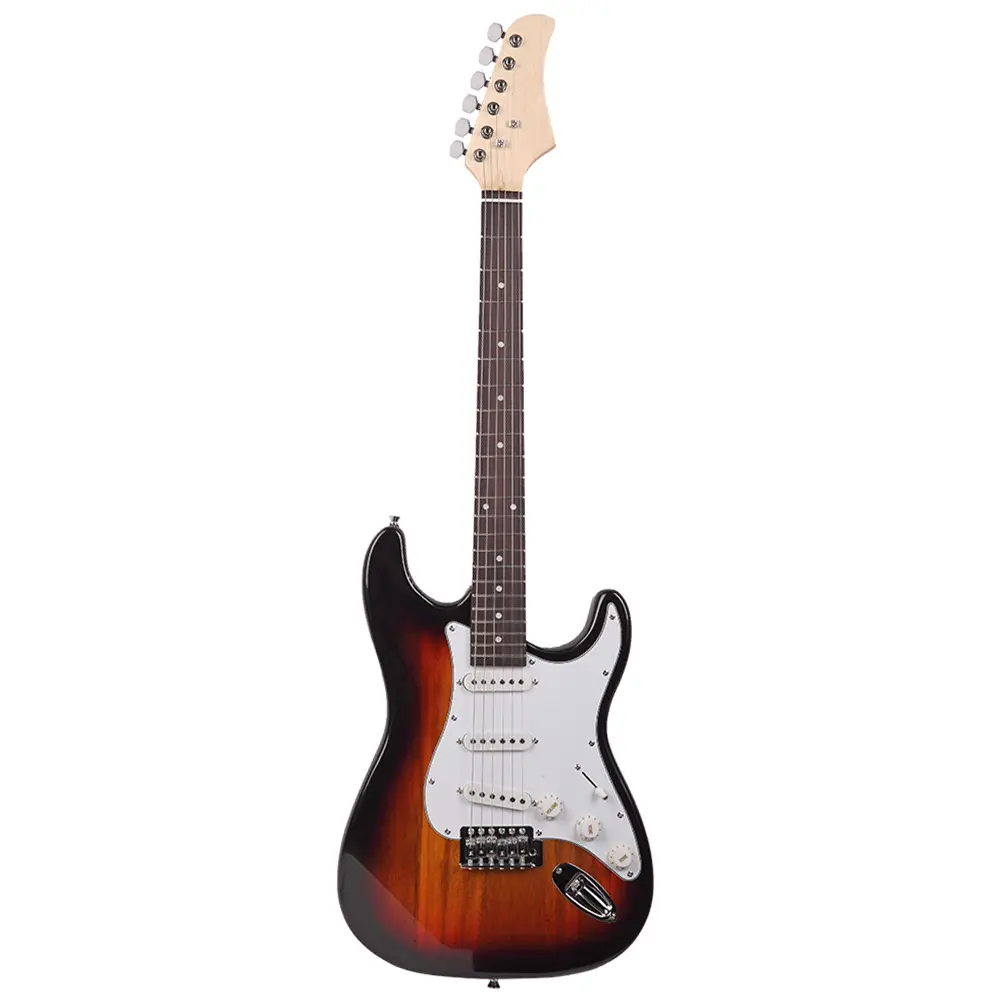 Electric Guitar with Rosewood Fingerboard, Basswood Body, Sunset Finish – Musical Instrument for Hobbies
