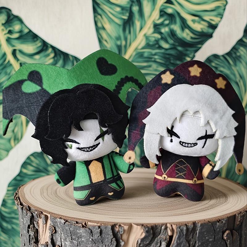 The Freak Circus Harlequin & Pierrot Plush Set 2Pcs Cute Jester Stuffed Dolls Horror Game Gift for Fans Kids