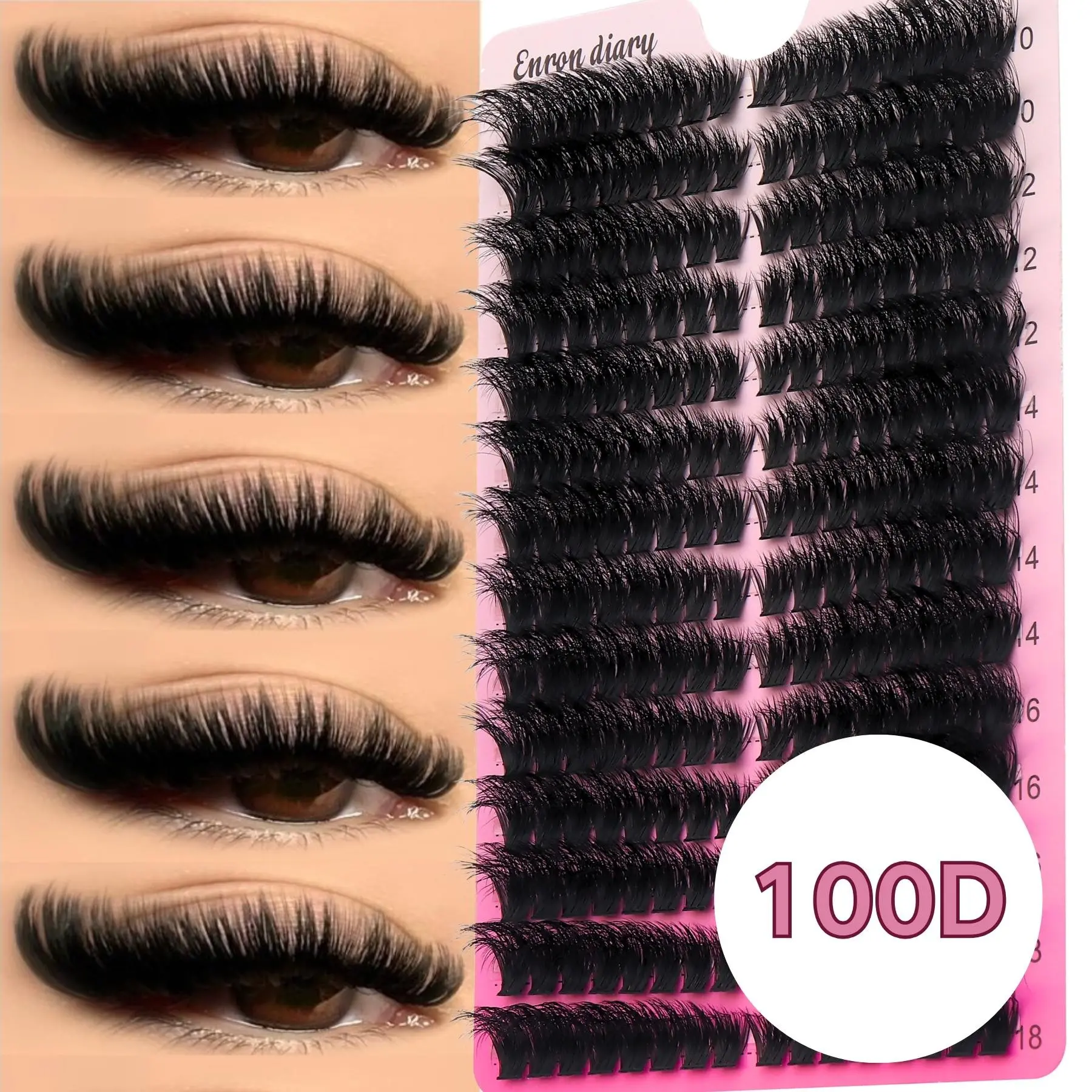 14 Rows Of Single Cluster Fluffy Eyelashes, Thick Eyelashes, DIY Eyelashes, Single Eyelashes, Ultra Thick Extended Eyelashes, Curled Single Eyelashes, Slender Eyelashes, Cartoon Appearance Extended Eyelashes, Suitable For Beginners At Home