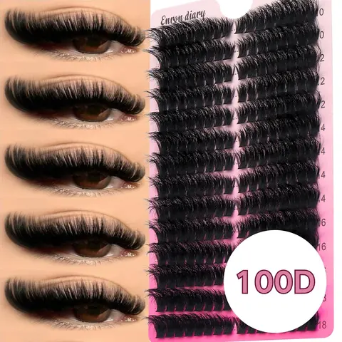 14 Rows Of Single Cluster Fluffy Eyelashes, Fluffy Lash Clusters, Thick Eyelashes, DIY Eyelashes, Slender Eyelashes, Suitable For Beginners At Home
