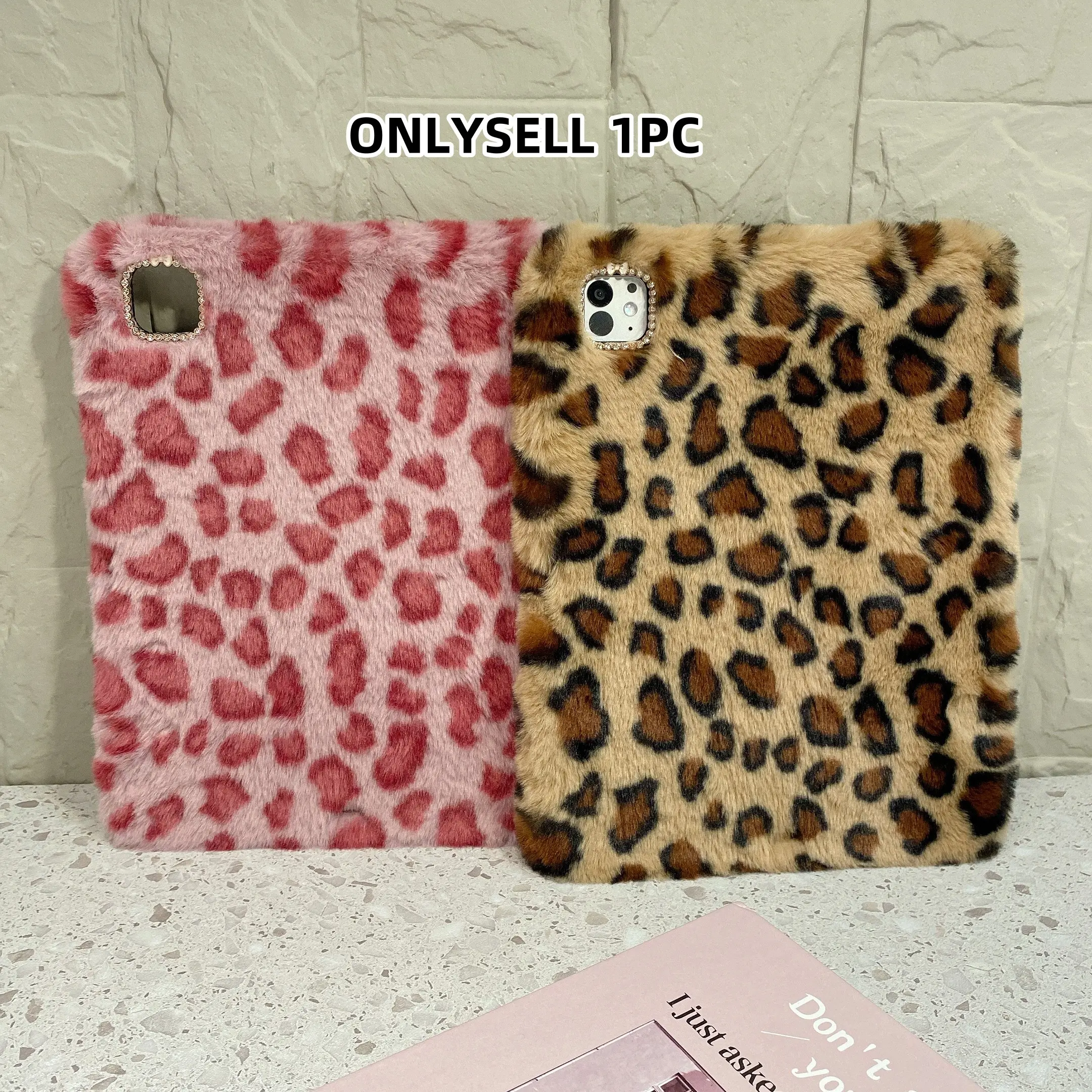 Plush Leopard Print Tablet Case with Pen Slot, Compatible with iPad 10th/11th, iPad Pro 11/12.9/13 Inch, Lightweight Protective Cover, Tablet Casing, iPad Accessories, Tablet Covers