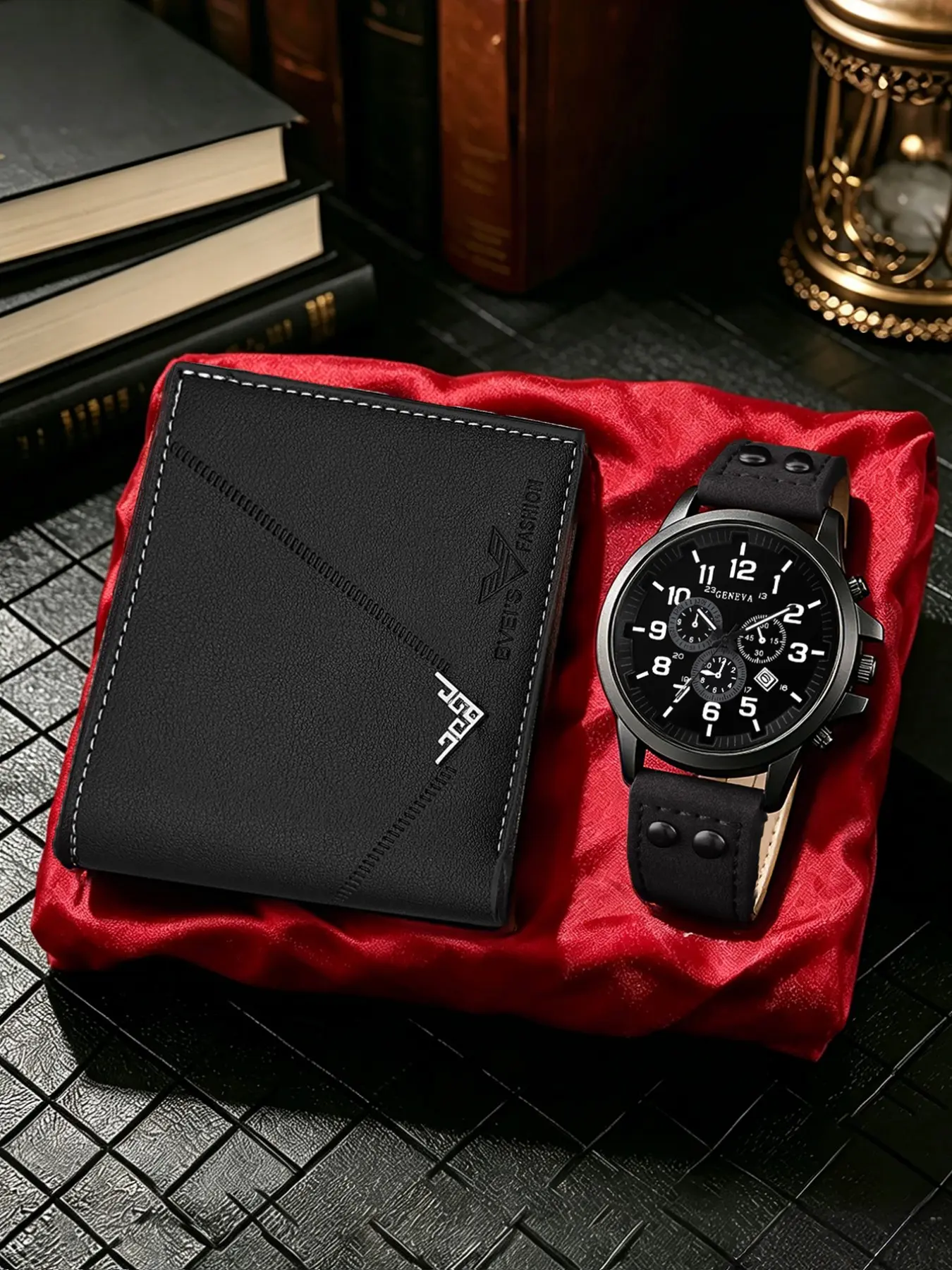 Men's Casual Leather Strap Quartz Watch Set with Matching Wallet, Perfect for Daily Wear, Travel, Dates, Gifts for Father's Day, Graduation Season