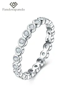 Moissanite Bubble Forever Ring, S925 Silver Color Jewelry, Elegant Design, Perfect Gift, High-Quality Craftsmanship, Durable & Stylish, Moissanite Band Ring