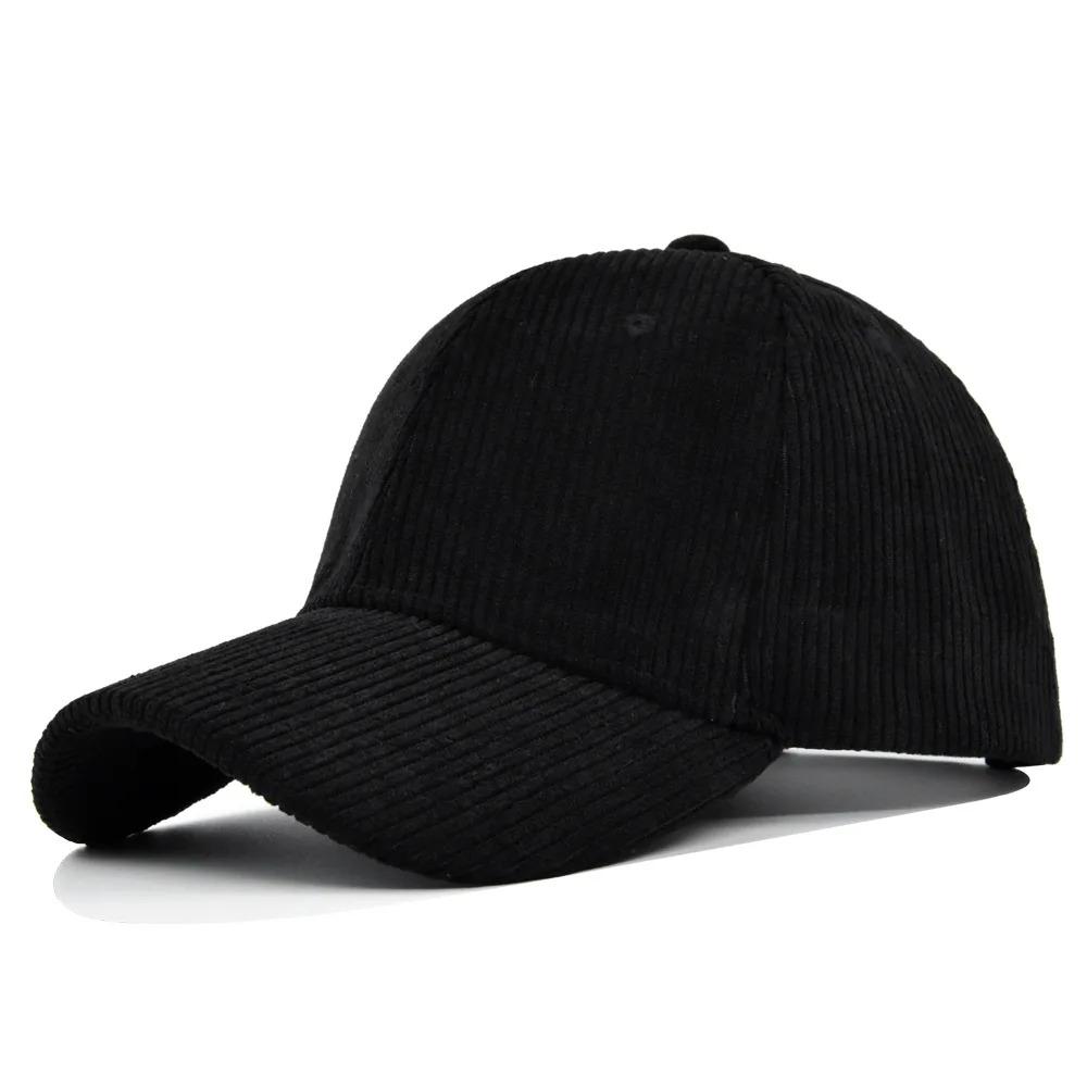 Solid color corduroy ins baseball cap Korean version versatile face enhancing small curved eave street duckbill cap