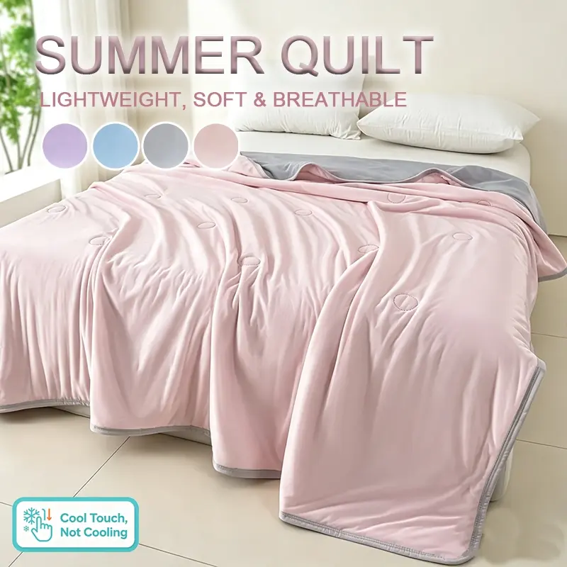 Washable Lightweight Bed Comforter, Reversible Two‑Color Design, Practical Bedding Choice for Home, Dormitory and Apartment
