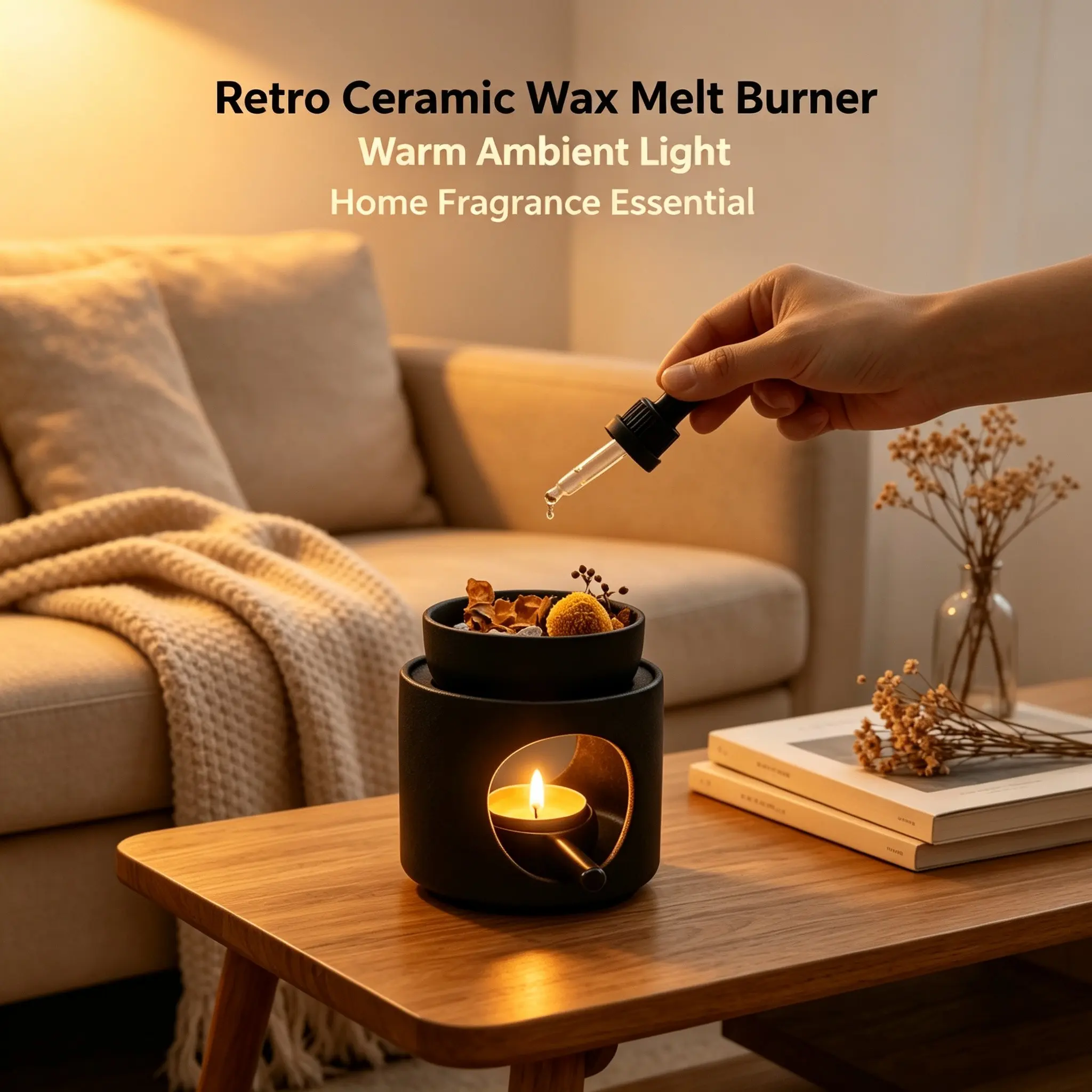 Ceramic Scented Wax Melter, Hollow Candle Holder Diffuser, Ambient Fragrance Decor, Scented Home Fragrance, Bedroom Tea Room Gift, Halloween Christmas Present