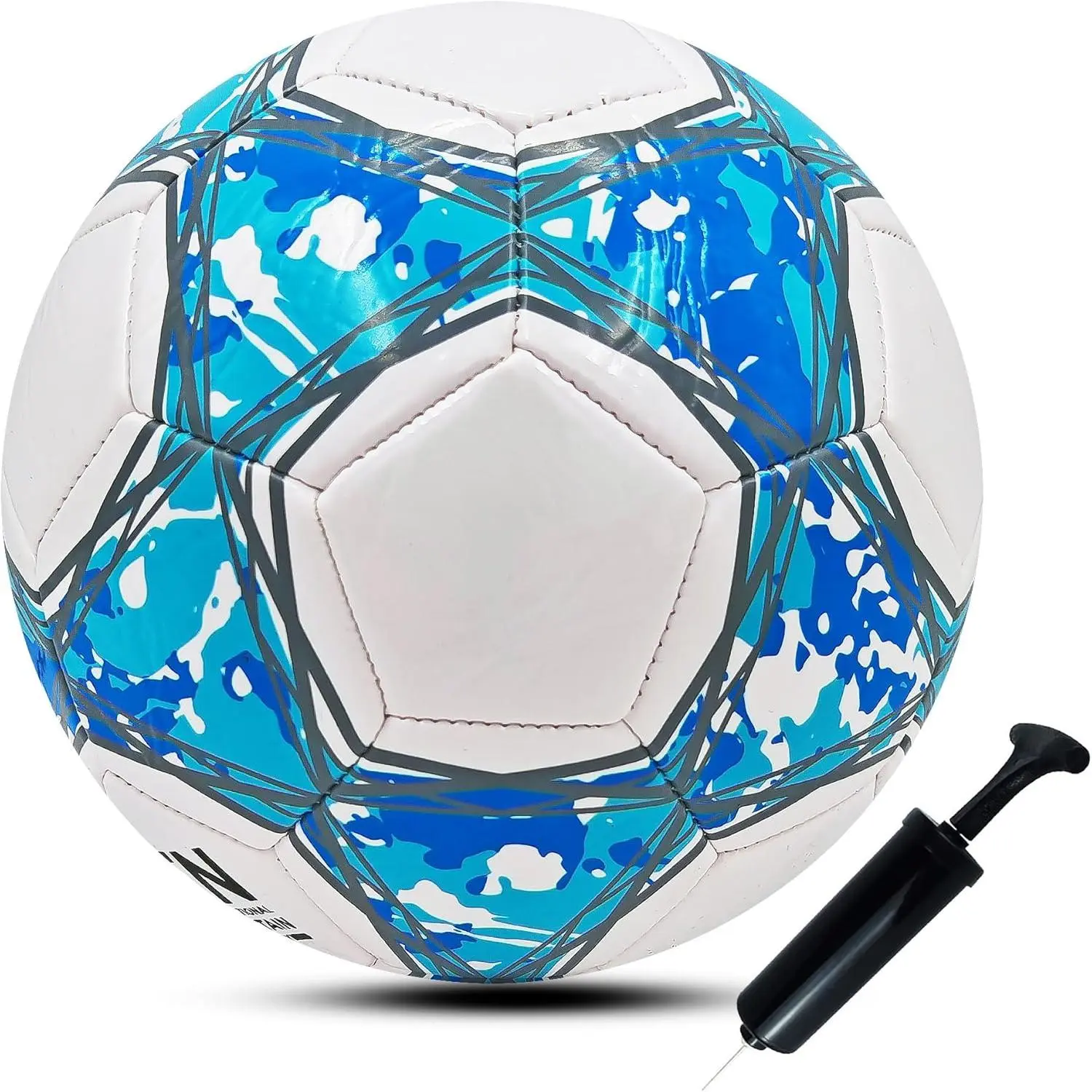Soccer Ball (Football) with Size Specification, Thick Synthetic Leather, Anti-Explosion Design, Indoor/Outdoor Use for Boys & Girls, Includes Pump, Foot Ball