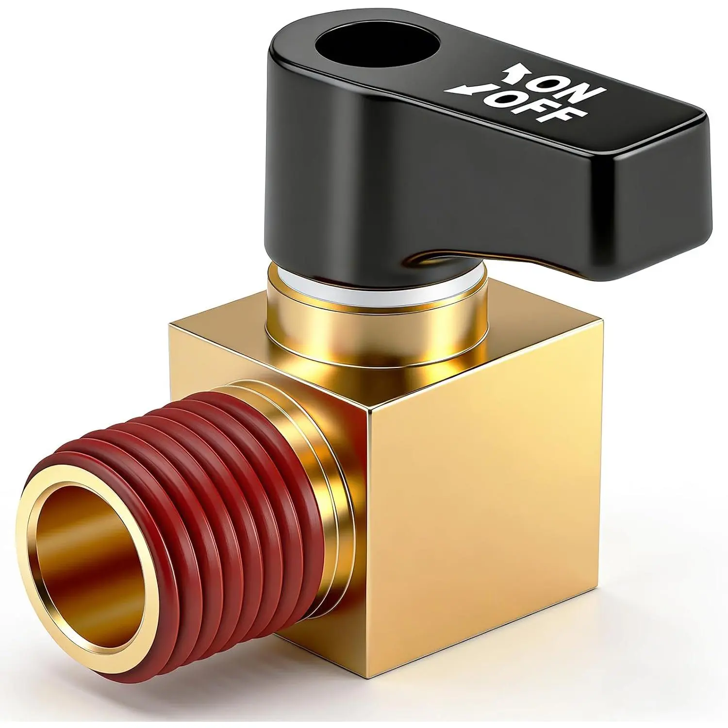 Brass Air Compressor Drain Valve Cock Ball Valve, 1/4" NPT Male Thread Ball Type Drain Valve Air Compressor Accessories