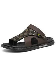 1 Pair Men's Breathable Flip Flops, Skin-Friendly Lining, No Stuffiness, Dual-Use for Home, Outdoor & Shopping
