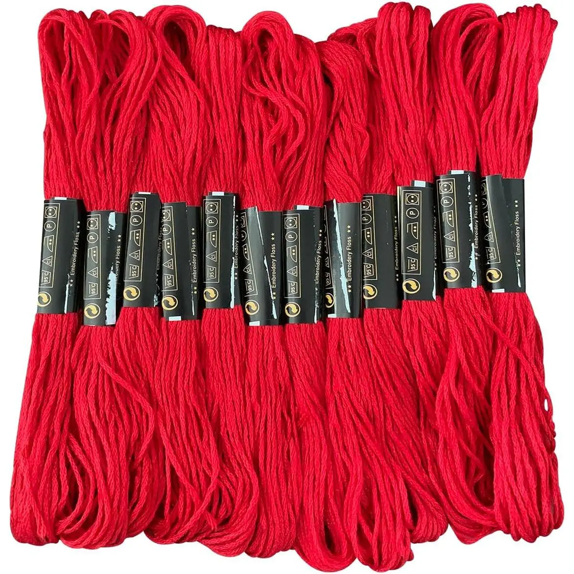 12 Skeins Embroidery Floss Red Color, Friendship Bracelet String   Embroidery Thread Floss Bracelet Making Yarn, Craft Floss(Red)