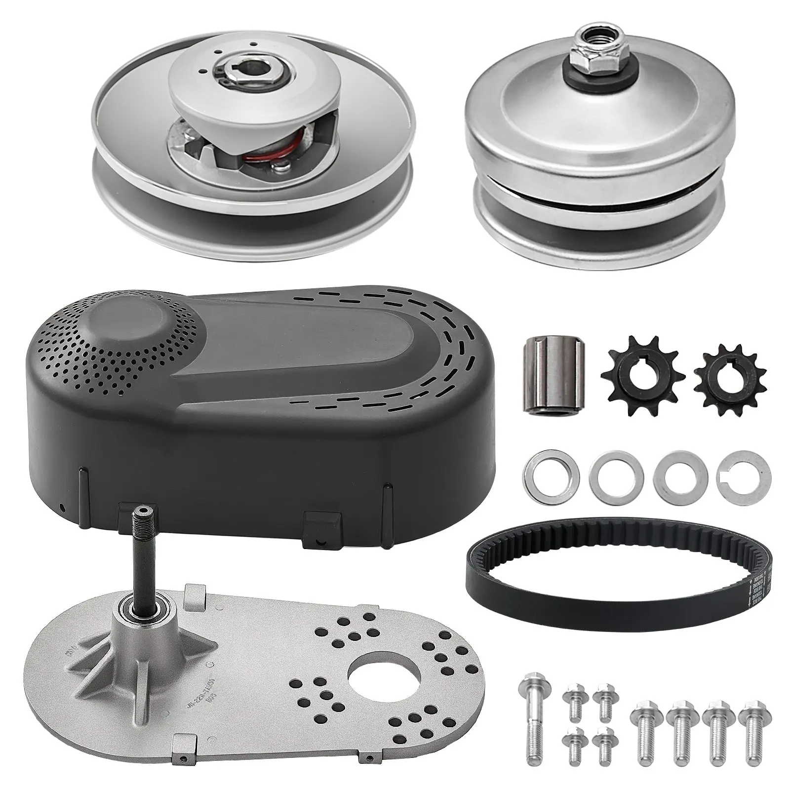 【Summerfinds】VEVOR Drive Clutch, 2-8HP Engine, 2000 RPM High-Strength Drive Clutch with Asymmetric Designed Wheels & Robust Rubber Belt, Sturdy & Durable Clutch with Full Accessories, Fit for Various Engines