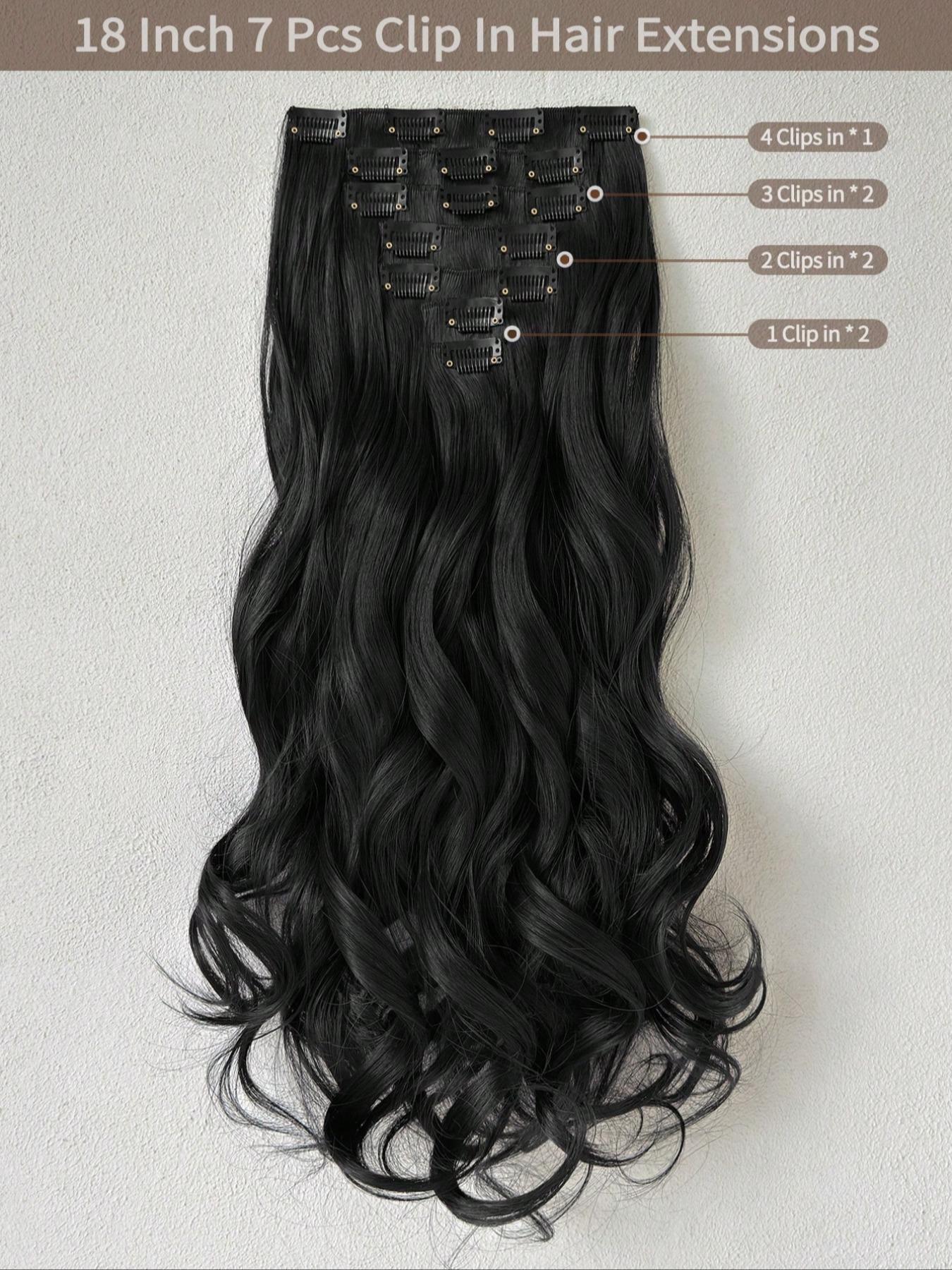 Women's Long Straight Hair Extensions, 16 Clips 22 Inches Synthetic Fiber, Natural Smooth Look, Easy Daily Wear & Special Occasions, Synthetic Wiglets, Synthetic Clip Hairpiece