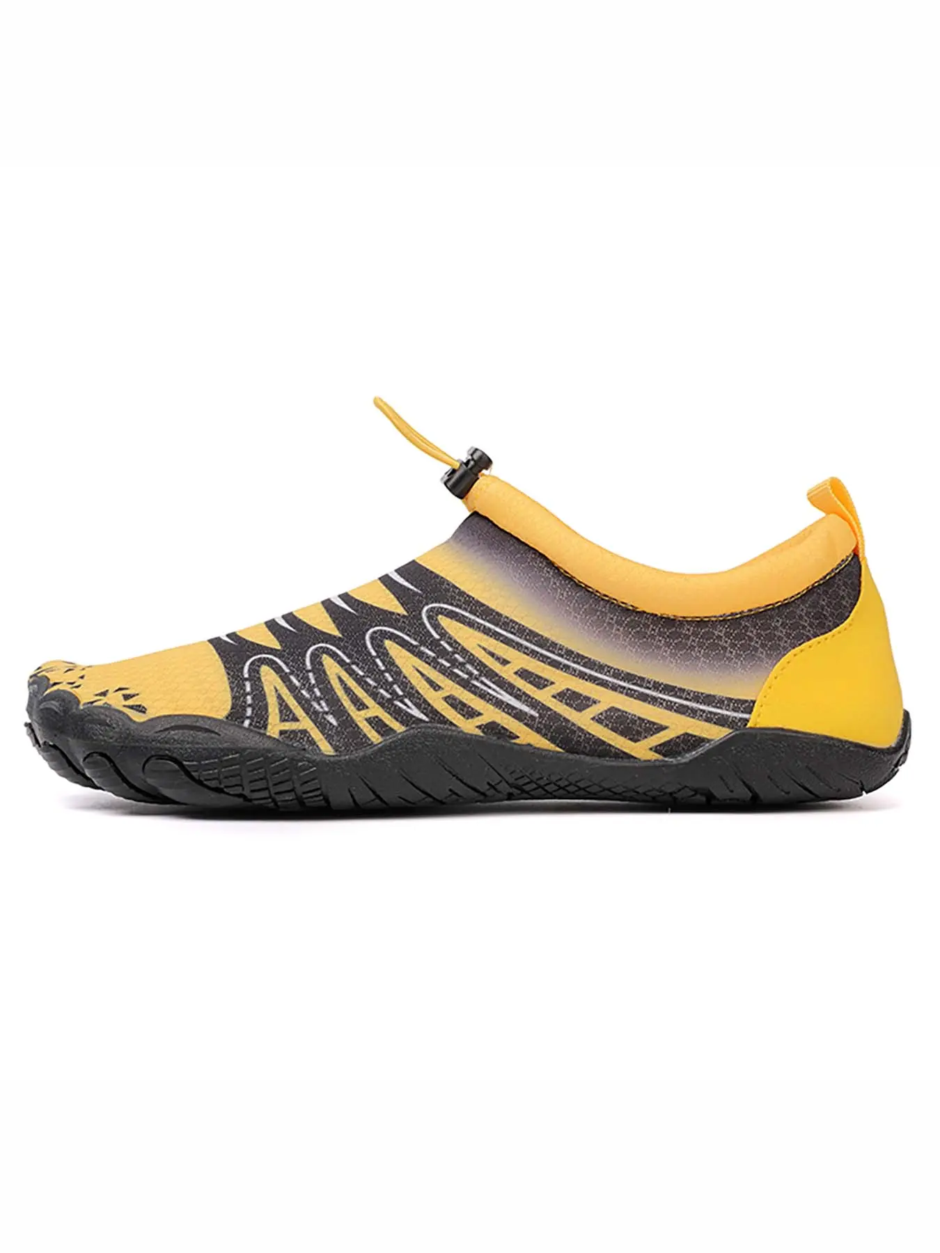 Men's Gradient Geometric Print Quick Dry Barefoot Water Shoes, Outdoor Sporty Water Shoes, Quick Lock Drawstring Slip-On Wading Shoes, Non-Slip Amphibious Multi-Purpose Footwear for Beach, Swimming & Fitness