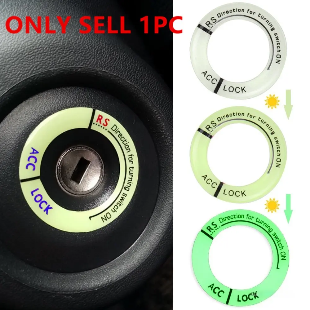 Luminous Car Keyhole Sticker, 3D Motorcycle Decal Decoration, Luminous Car Ignition Ring Sticker, Unique Vehicle Accessory, Interior Decal Sticker