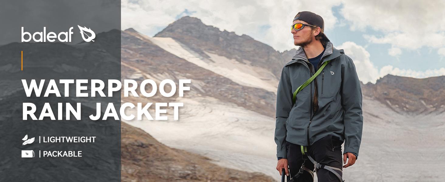 Baleaf Mens Waterproof Rain Jacket Lightweight Packable Windbreaker Hooded Reflective Coat Running Cycling Hiking Gear Baleaf Mens Waterproof Rain Jacket Lightweight Packable Windbreaker Hooded Reflective Coat Running Cycling Hiking Gear