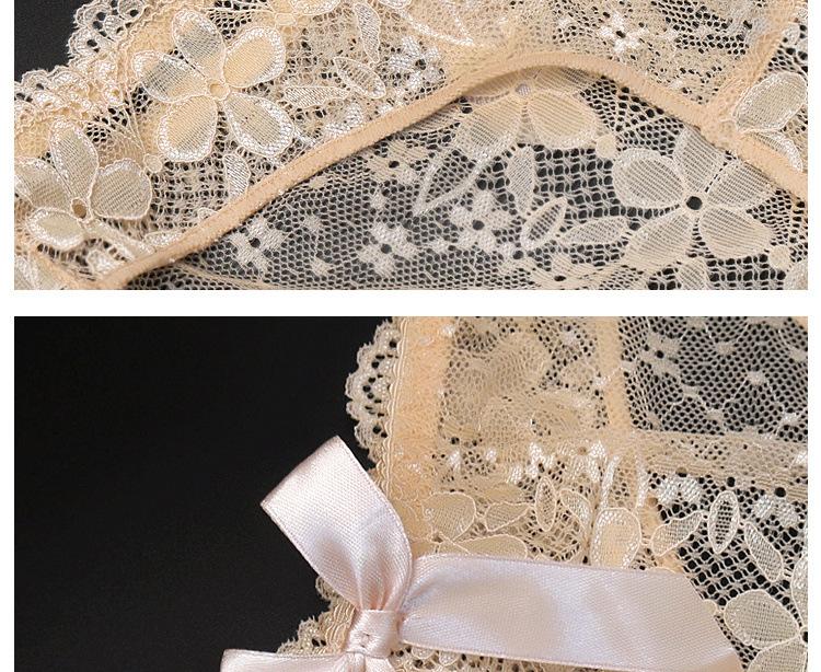 Women's Open Crotch Panties Low Waist Sexy Lace Transparent No-Remove Plus Size Briefs