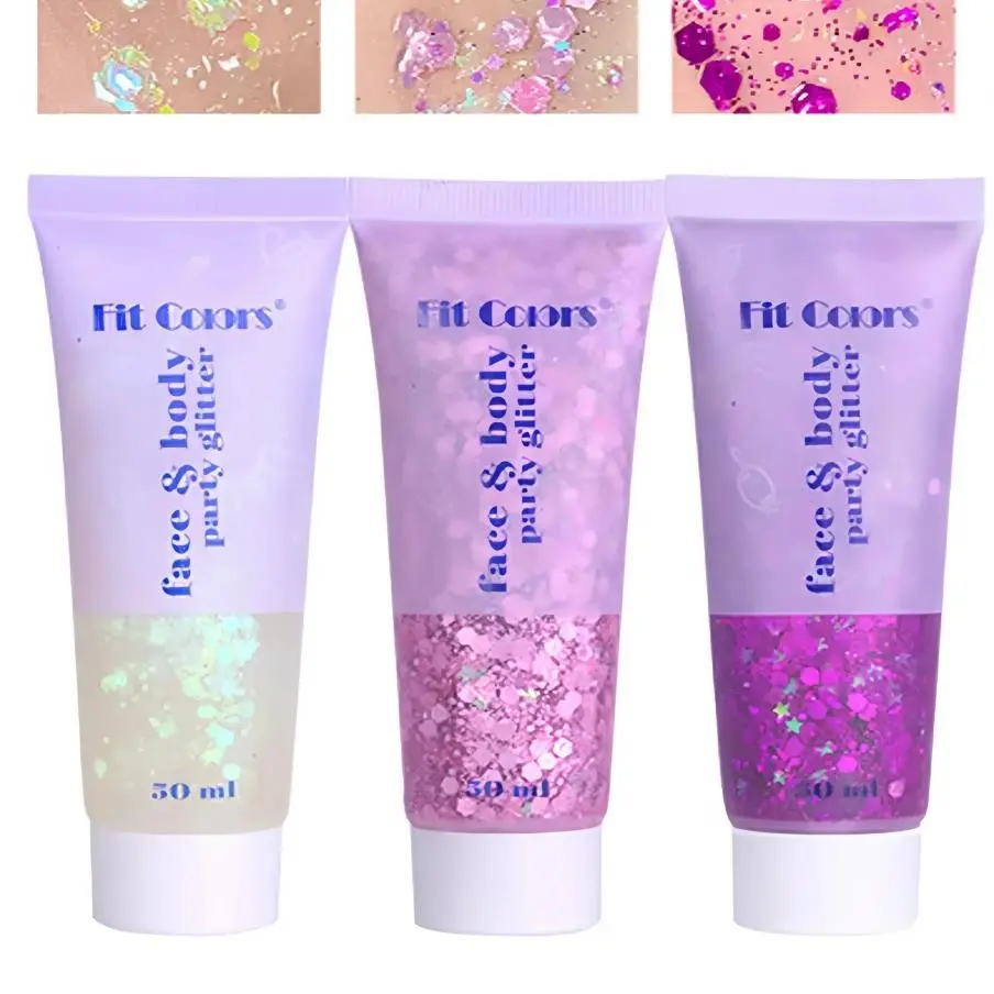 Face & Body Glitter Gel | Perfect for Concerts, Festivals, Raves, and Party Makeup, Multi-Purpose Shimmering Body Makeup Sparkle Glitter Gel, super sparkly shimmer, sparkly shimmer, Easy to Apply and Remove