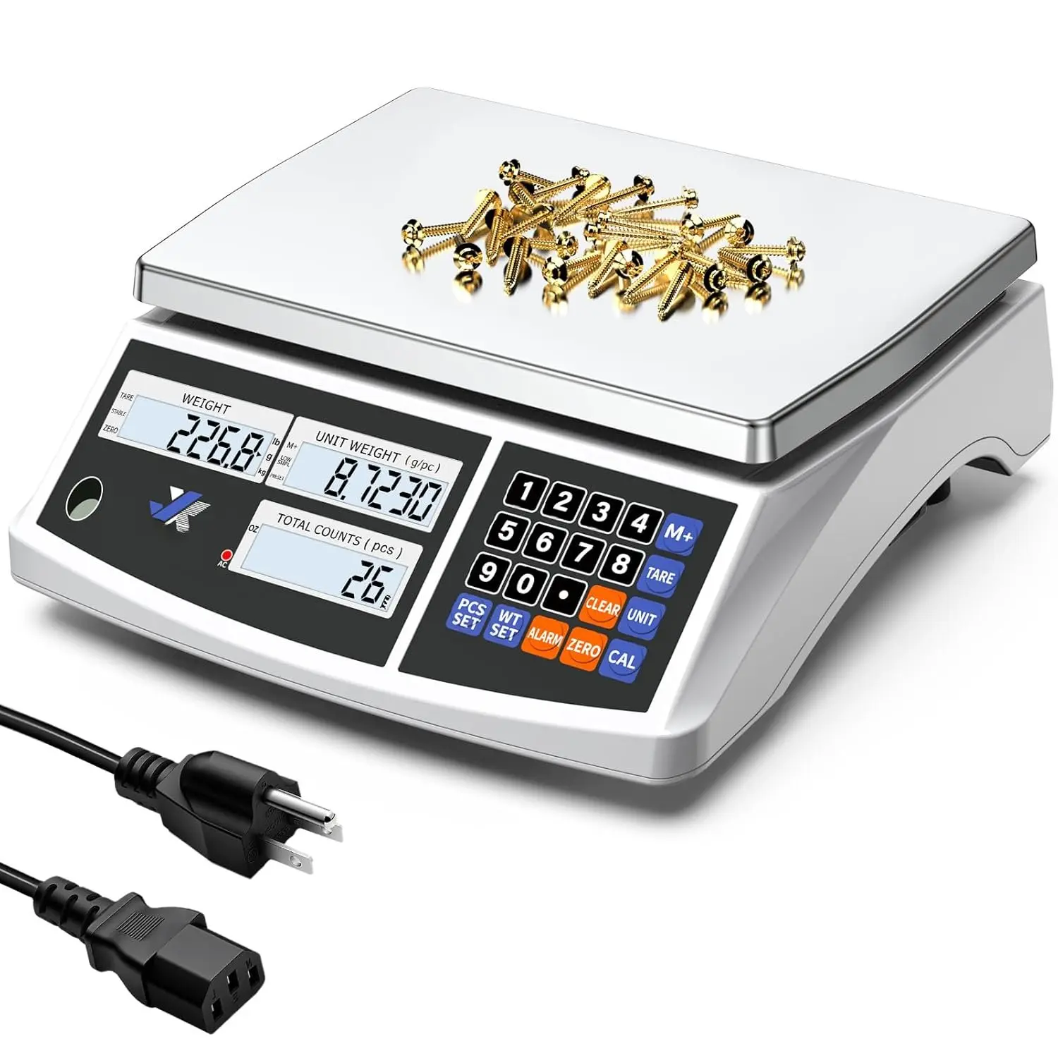 Industrial Counting Scale 30kg/66lb x 0.1g Precision Bench Scale Digital Inventory Counting Weight Scale for Small  and ,  Gram Scale with /AC Power, lb/g/kg/oz