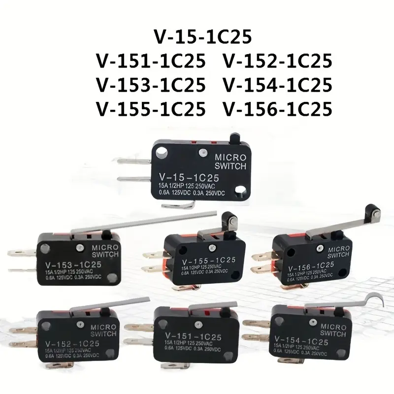 2pcs Microswitch Travel limit switch Cut Off Switch V-15 - 1C25/V-152-1C25/V-153-1C25/V-154-1C25/V-155-1C25/V-156-1C25