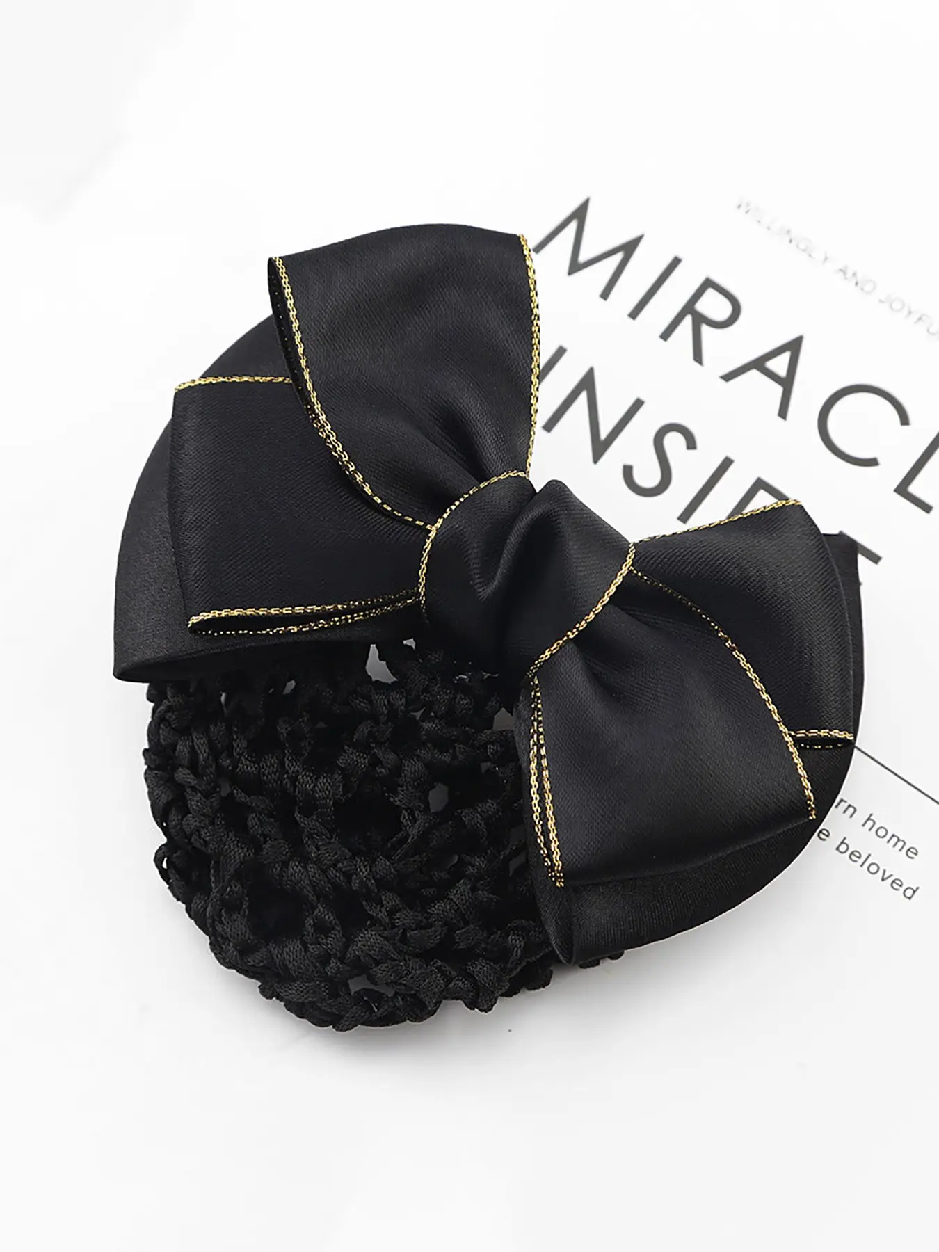 Women's Hair Net Bow Clip, Professional Work Hairstyle Clips, Elastic Mesh Bun Cover, Stylish and Functional Hair Accessory, Hairnet Bow Clips, Bowknot, Cute Bowknot, Cute Bowknot Design, Fashionable Hair Accessories