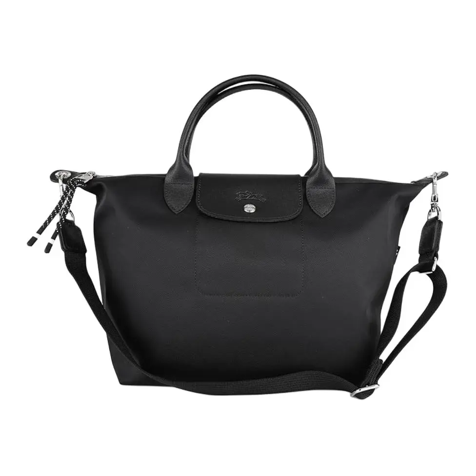 Longchamp Le Pliage Energy 32 Folding Dumpling Crossbody Handbag, Medium, Women’s, Recycled Canvas, Black