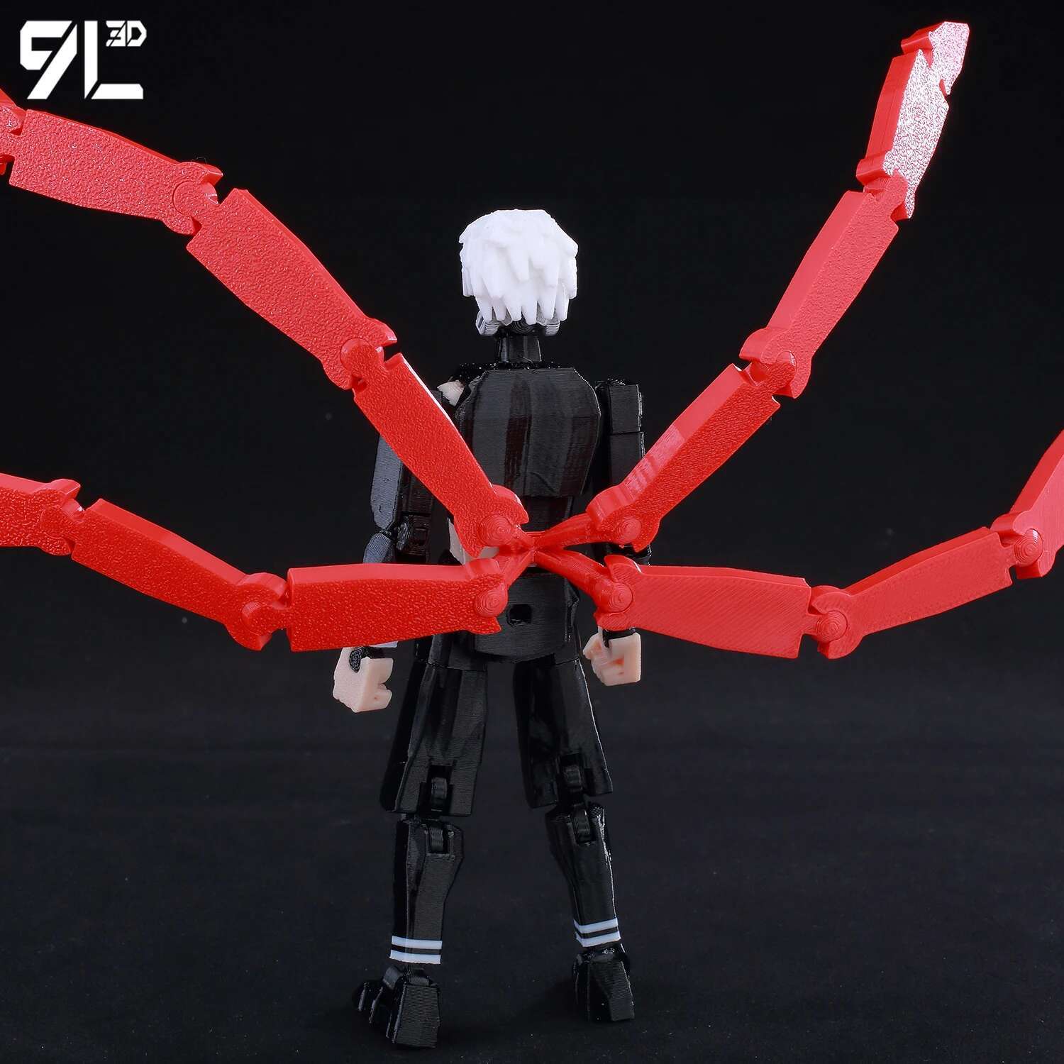 9L3D Lucky 13 Dummy 13 T13 - Kaneki Ken Tokyo Ghoul Awakened Rage Articulated Figure White Hair Red Eyes Extreme Combat Pose Toy