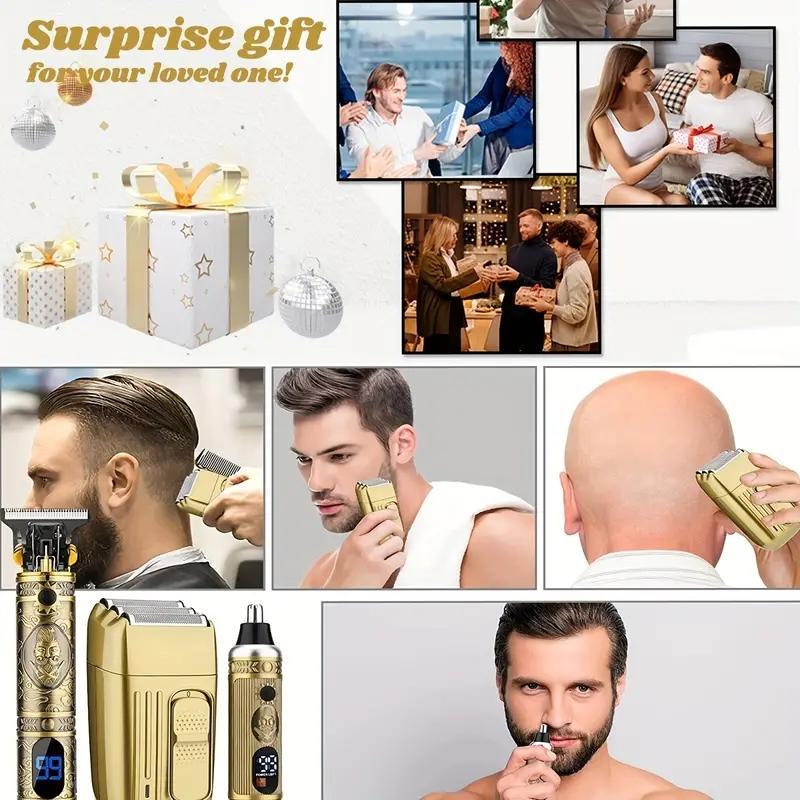 Electric Hair Clipper Set for Men's Gift, 1 Set Professional Barber Hair Clipper Machine, Beard Trimmer Shaver Kit