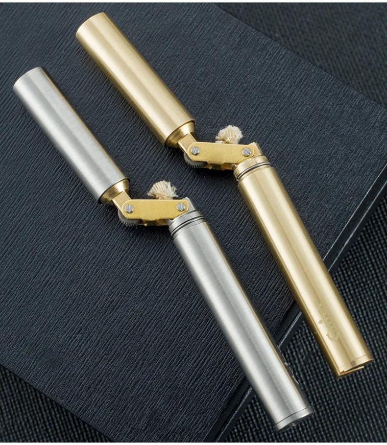 Vintage Nunchaku Design Kerosene Lighter Novelty Cool Gadget Copper Stainless Steel Portable Mini Igniter Aesthetic Unusual Gifts For Men Women Boyfriend Adult Decompression Toys Gift Box Packaging (Without fuel)
