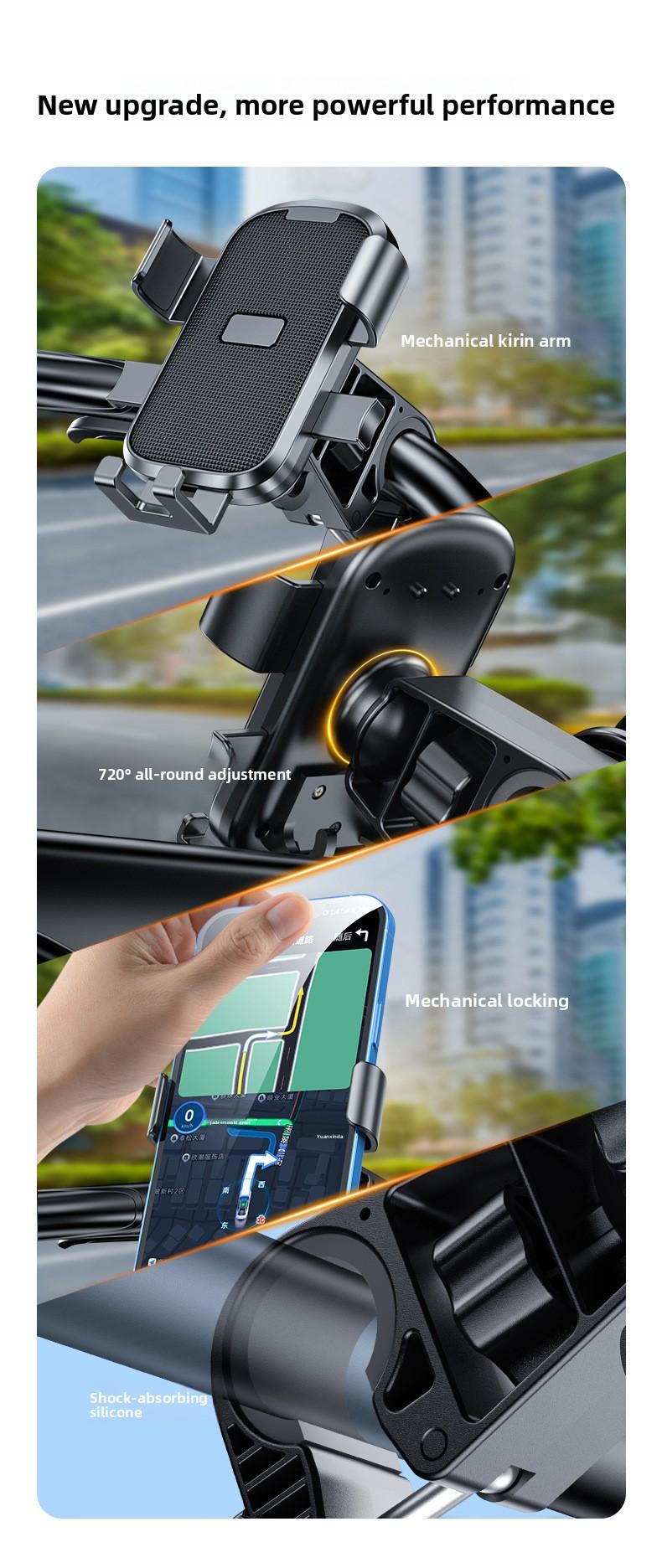 Motorcycle, electric vehicle, mobile phone navigation support, universal for bicycles and electric scooters magnetic mount