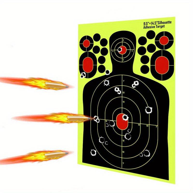 VIGEROSO 20/30pcs Large-Scale Human Silhouette Targets - High-Visibility Reactive Splatter Glow Florescent Paper Design for Accurate Range Training and Shooting Accessories - Universal Fit for All Users