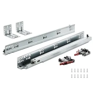 VEVOR 6 Pairs of 18 Inch Drawer Bottom Side Mount Rails, Heavy Duty Full Ball Bearing Extension Steel Track, Soft-Close Noiseless Guide Glides Cabinet Kitchen Runners with Locking Mechanism, 100 Lbs