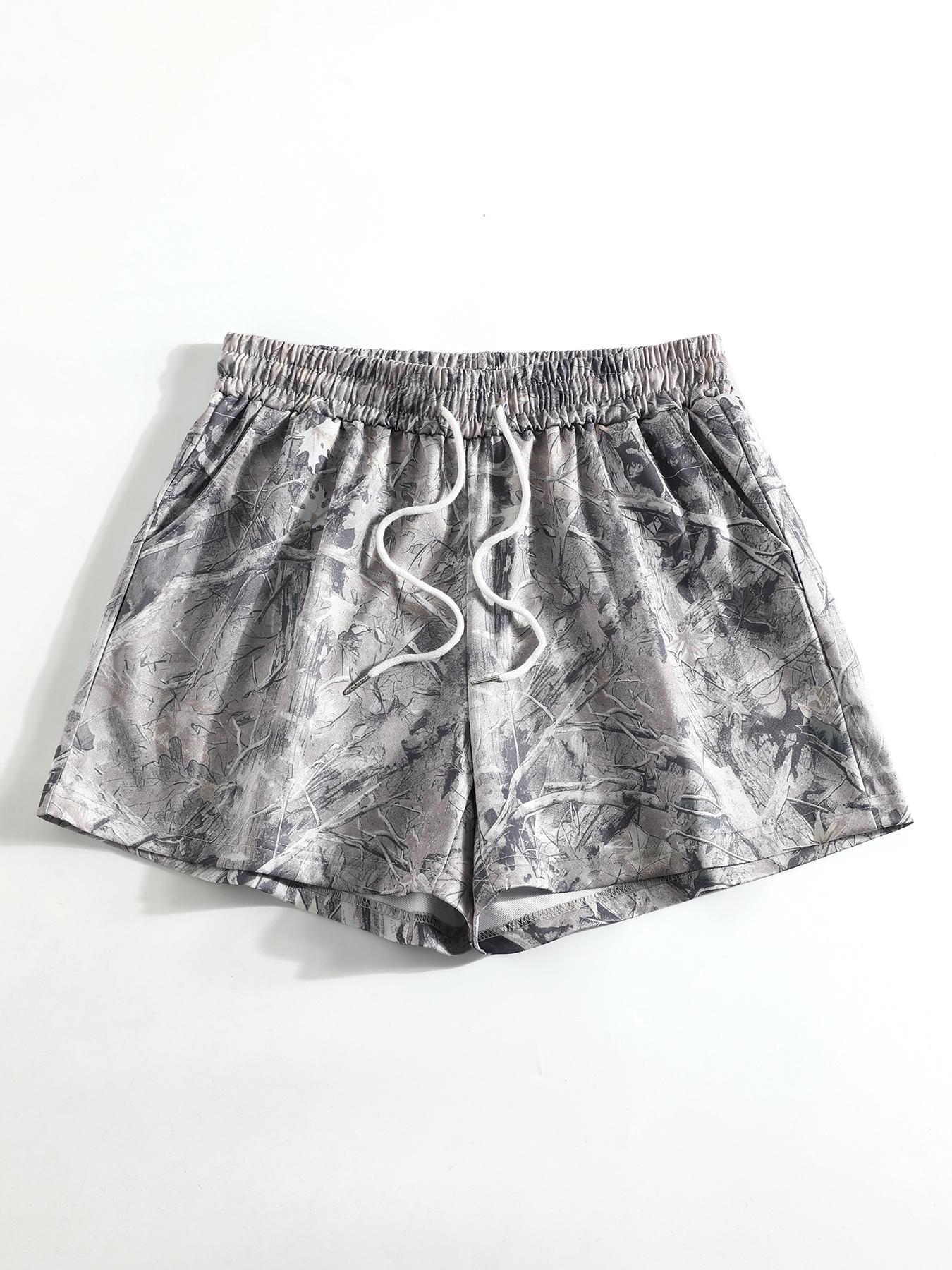 Women's Camo Print Shorts, Casual Comfy Breathable Shorts for Summer, Ladies Bottoms for Daily Wear, Casual Relaxed Shorts, Womenswear