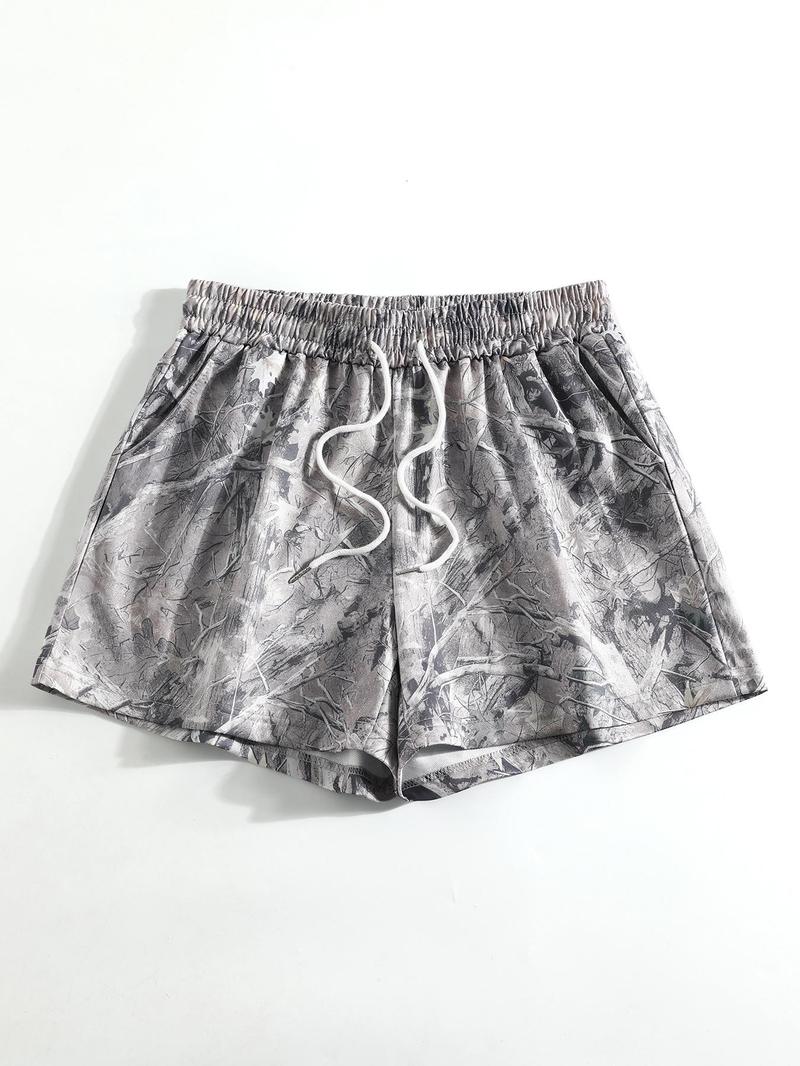 Women's Camo Print Shorts, Casual Comfy Breathable Shorts for Summer, Ladies Bottoms for Daily Wear, Casual Relaxed Shorts, Womenswear