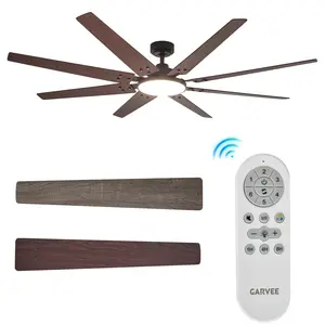 72 Inch Ceiling Fan with Light – Remote Control – 8 Reversible Blades – Quiet Reversible Motor – Wide Power – Large Room Ceiling Fan, Brown