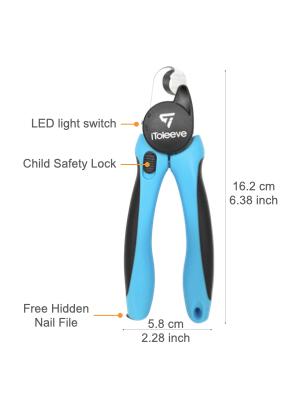 LED Dog Nail Clipper with Light, Illuminates Nails or Bloodline for Safe and Easy Trimmers, Extra Sharp for Thick Nails, Quick Sensor, Avoid Over Cutting Toenail, for Cats & Dogs