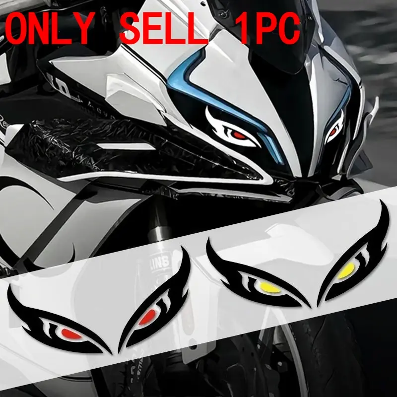 Motorcycle headlight eye-shaped self-adhesive stickers, creative self-adhesive decals, multi-color color-blocking options; waterproof, sunproof, and colorfast; suitable for motorcycle headlights, etc., the best choice for car modification enthusiasts.