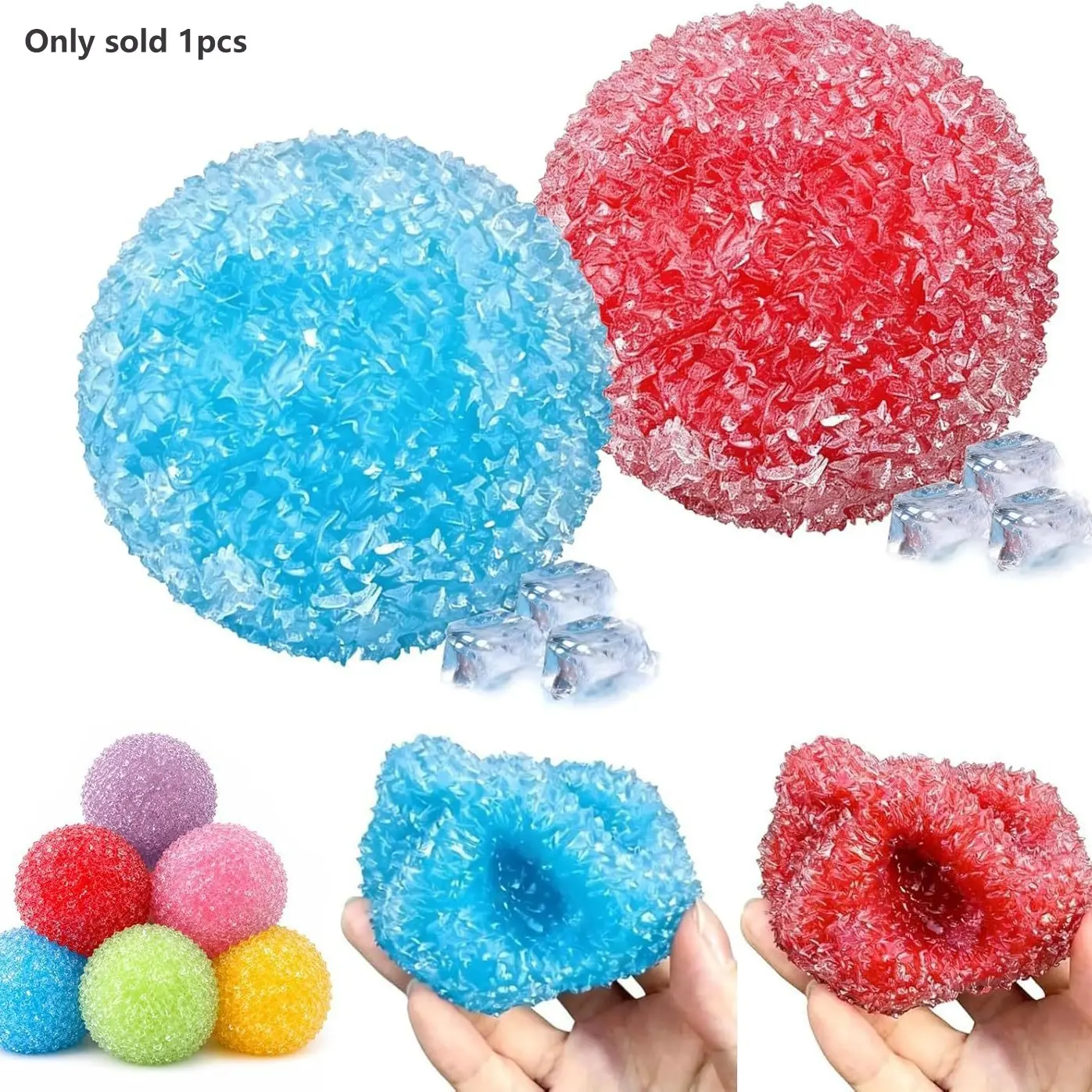 Ice Sand Pressure Ball, Moldable Ice Texture Sensory Toy, Stress Relief Relaxation Tool, Plush Ice Skin Compression Toy