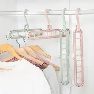9 Hole Space Saving Clothes Hanger Multifunctional Magic Drying Rack Wardrobe Storage Organizer