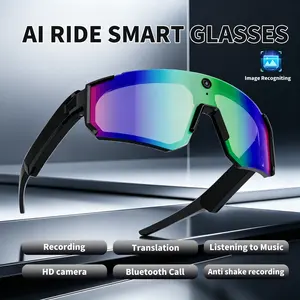 New Ai Smart Glasses with Chatgpt, 8mp HD Camera, Video Recording, Real-Time Translation, Outdoor Sports, Unisex, PC Frame, Lithium Ion Battery