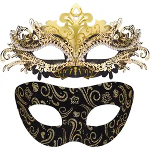 Couple Masquerade Masks Metal Venetian Party Mask Mardi Gras Mask for Women Men