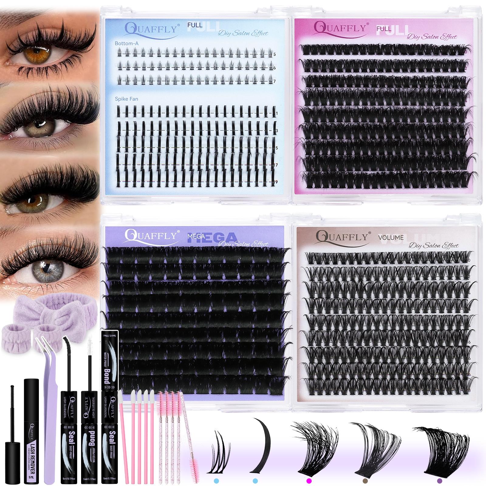 5 in 1 Eyelash Kit, Eyelash Extensions Kit, Including Eyelash Glue, Eyelash Remover, Eyelash Curler, Eyelash Brush, Eyelash Tweezers, Eye Makeup Tool for Women, Cosmetic, Black, Diy Eyelash Extensions, Eyelash Set