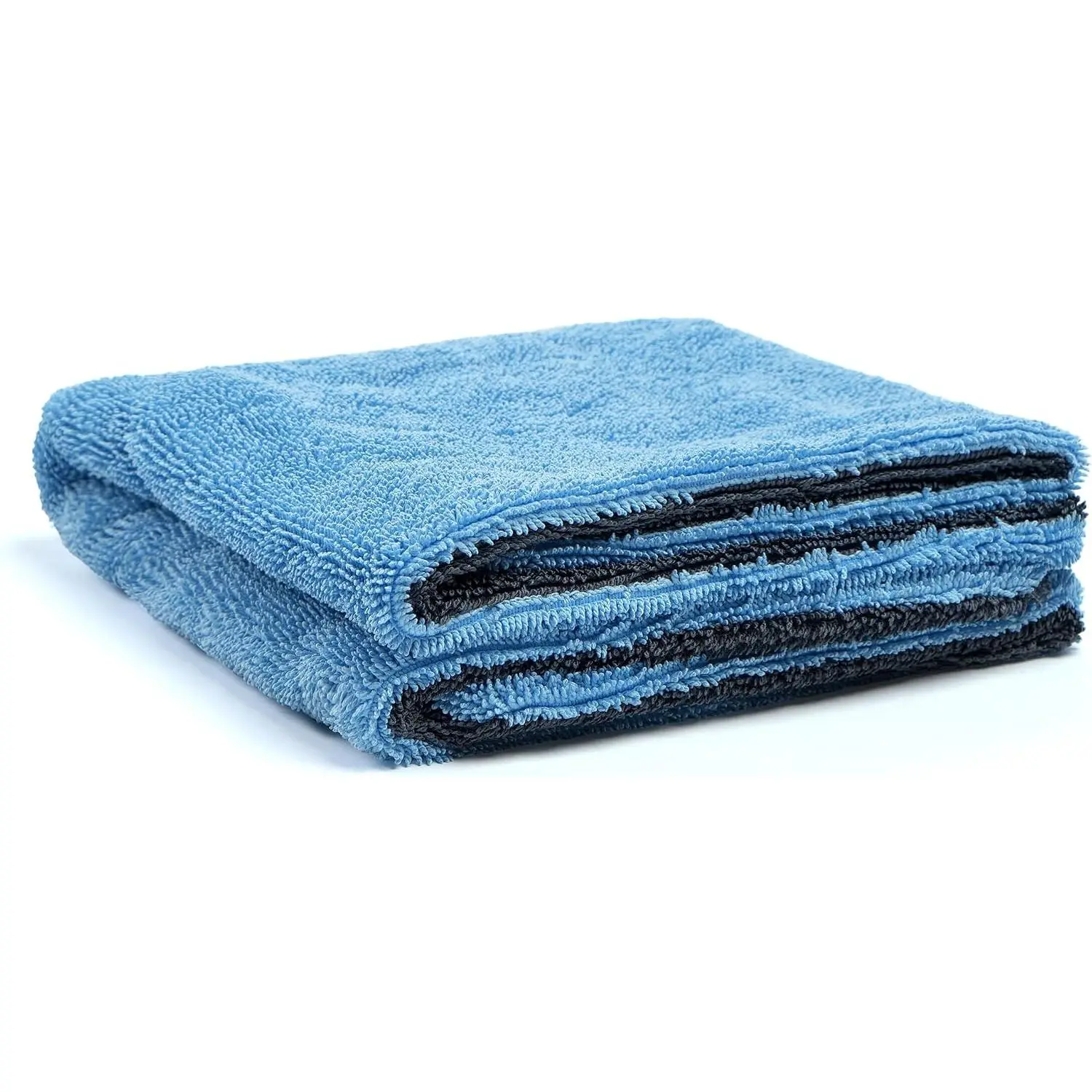 1000GSM  Drying Towel 18"x24", Edgeless Double Twist Pile, Ultra Absorbent Microfiber Towel, Scratch-Free Lint-Free Streak-Free for Auto Detailing &  Wash – Blue&Grey